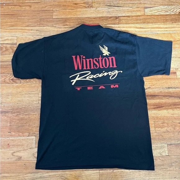 winston cigarettes t shirt 1992 Winston racing team double collar T-shirt